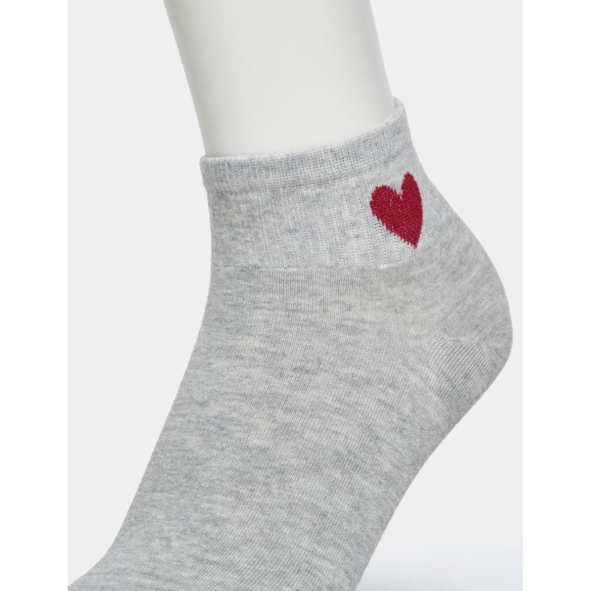 Styli Pack of 5 - Embroidered Heart Ankle Socks-women-socksandstockings-image-11