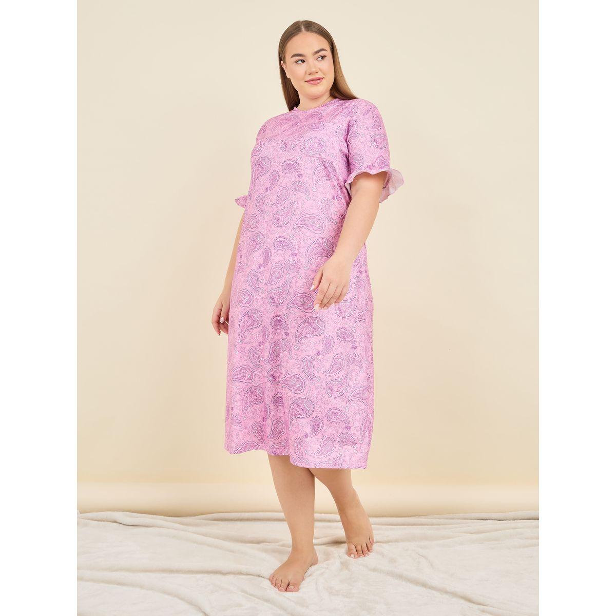 قميص نوم بمقاس كبير وطبعة بيزلي-women-clothing-nightwear-nighties-image-1
