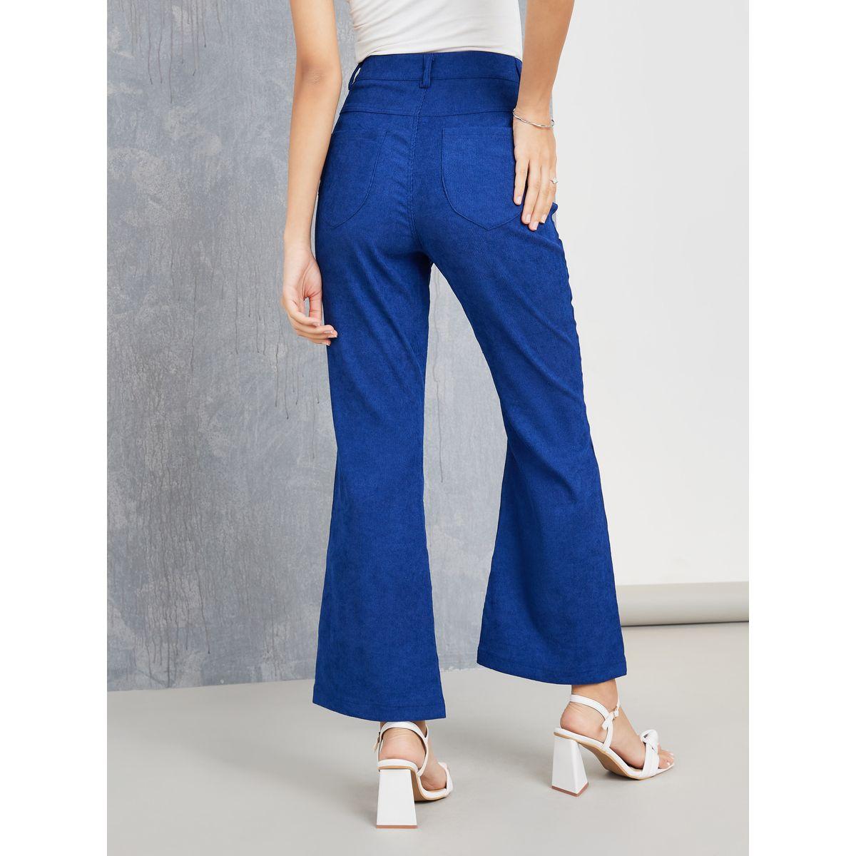 Styli Fit & Flare Corduroy Pants with Belt Loops-women-clothing-bottoms-trousers-image-4