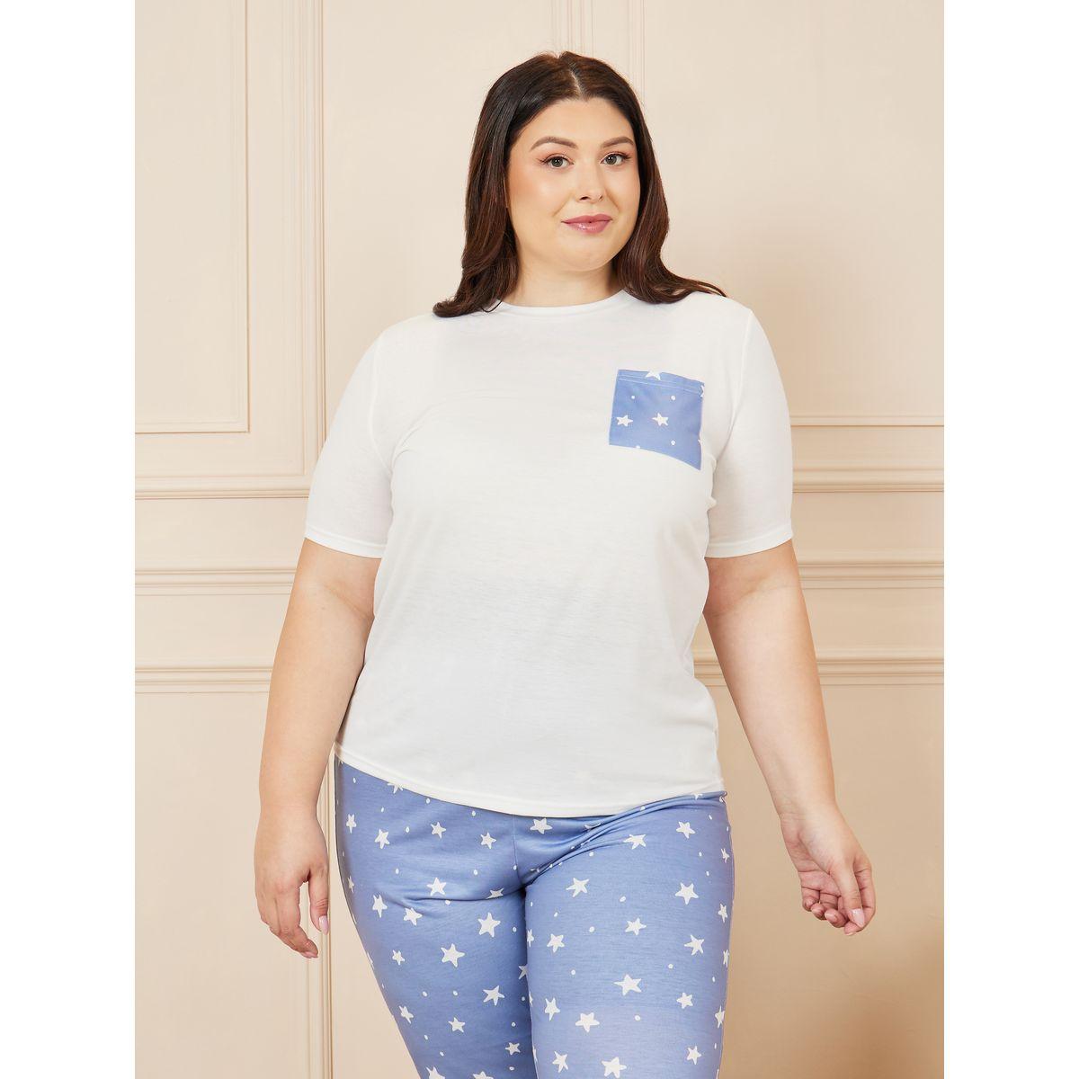 طقم بيجاما من ( تيشيرت + بنطال )-women-clothing-nightwear-pyjamas-longsets-image-2