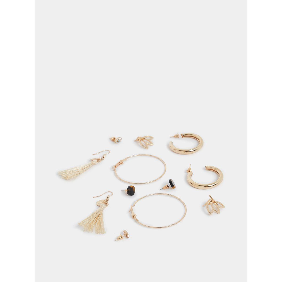 Styli Set of 6 - Tassel Hoop and Stud Earrings-women-watchesandjewellery-jewellery-earrings-image-4