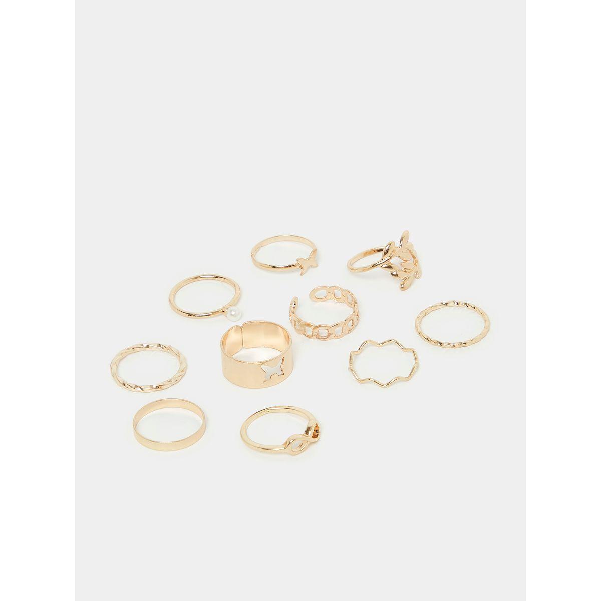 مجموعة من 10 خواتم كاجوال-women-watchesandjewellery-jewellery-rings-image-1