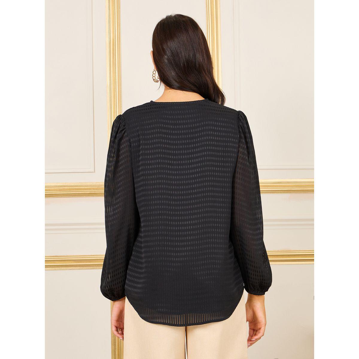 بلوزة واسعة مطبعة بمربعات-women-clothing-shirtsandblouses-blouses-image-5