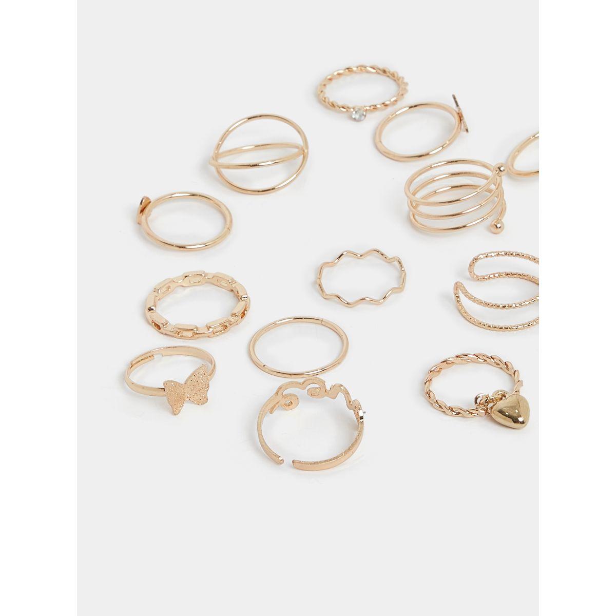 Styli Set of 14 - Star and Butterfly Design Rings-women-watchesandjewellery-jewellery-rings-image-3
