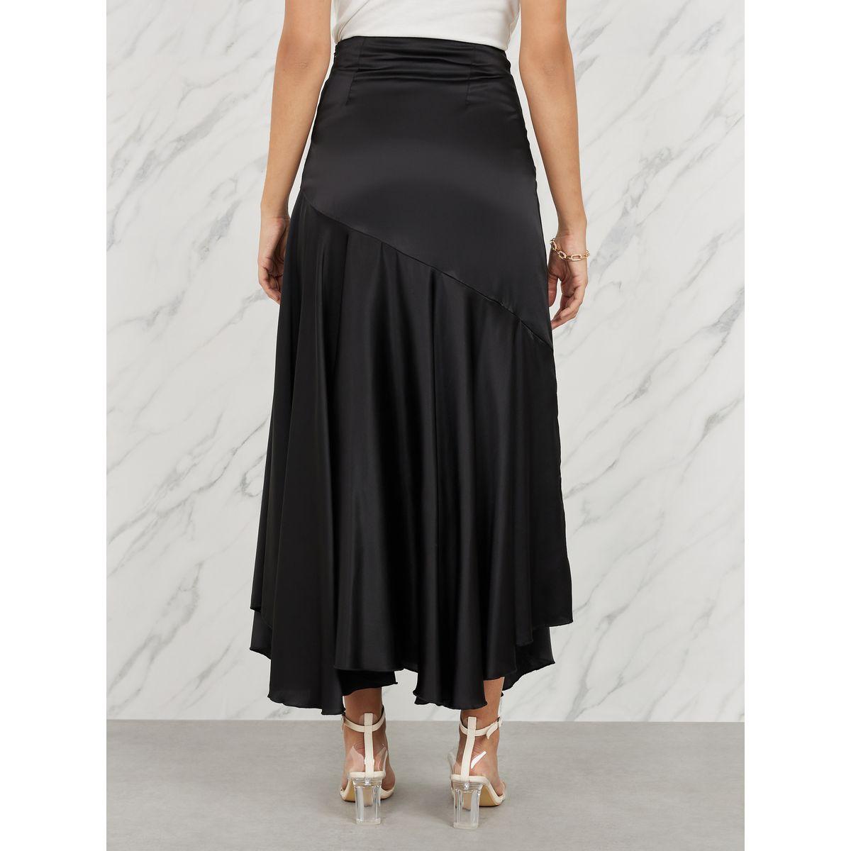 Styli Satin Asymmetric Ruffle Hem A-Line Maxi Skirt-women-clothing-bottoms-skirts-image-4