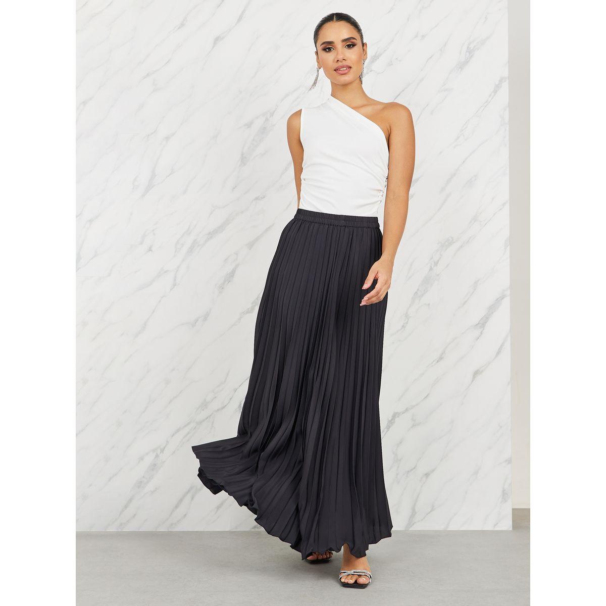تنورة ساتان طويلة مزينة بكسرات-women-clothing-bottoms-skirts-image-2