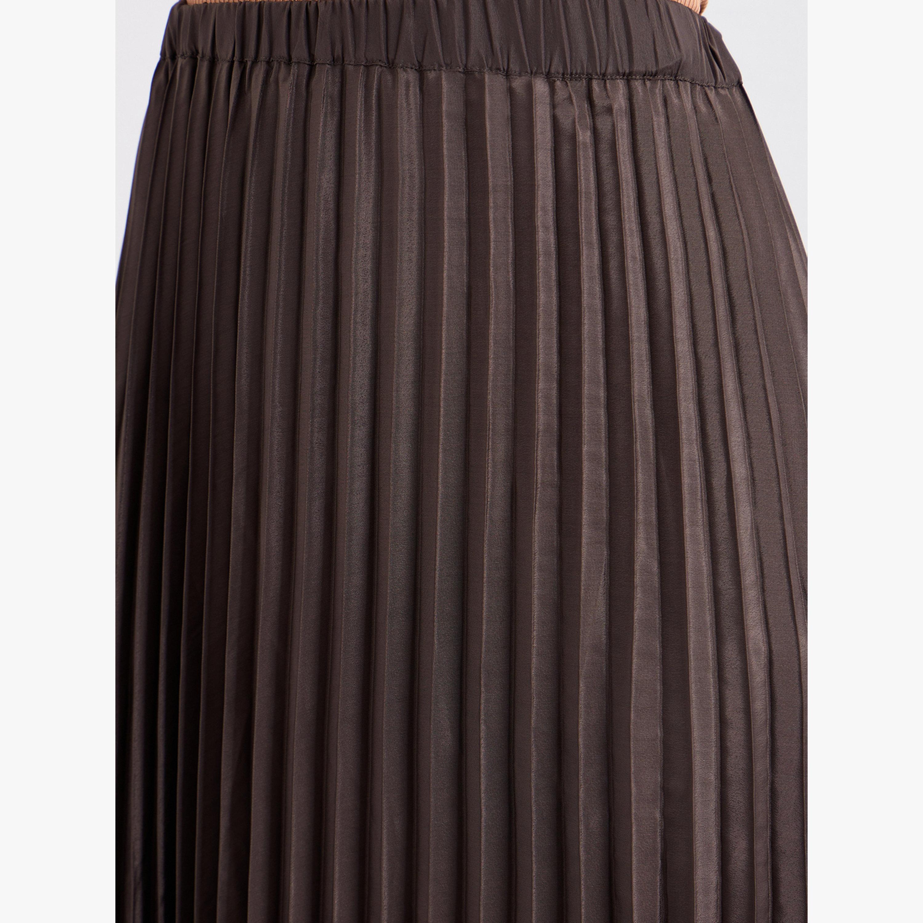 تنورة طويلة ساتان بحافة واسعة وكسرات-women-clothing-bottoms-skirts-image-5