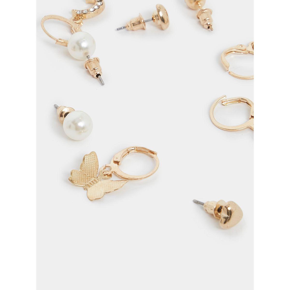 Styli Set of 6 - Faux Pearl Earrings-women-watchesandjewellery-jewellery-earrings-image-2