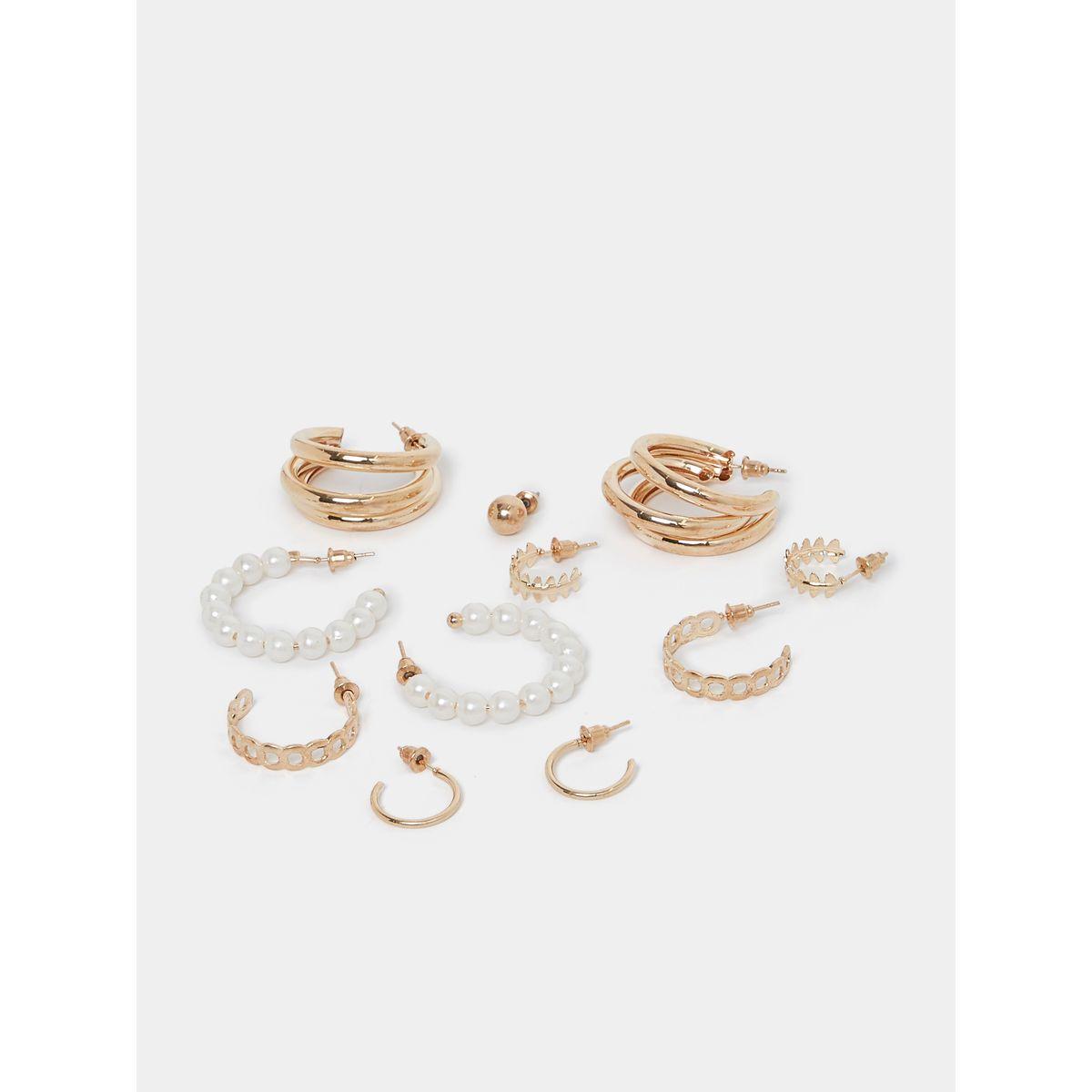 مجموعة من 6 اقراط عصرية-women-watchesandjewellery-jewellery-earrings-image-1