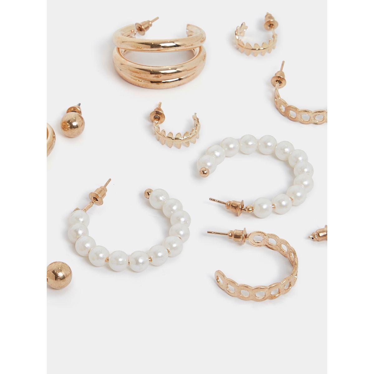 مجموعة من 6 اقراط عصرية-women-watchesandjewellery-jewellery-earrings-image-2