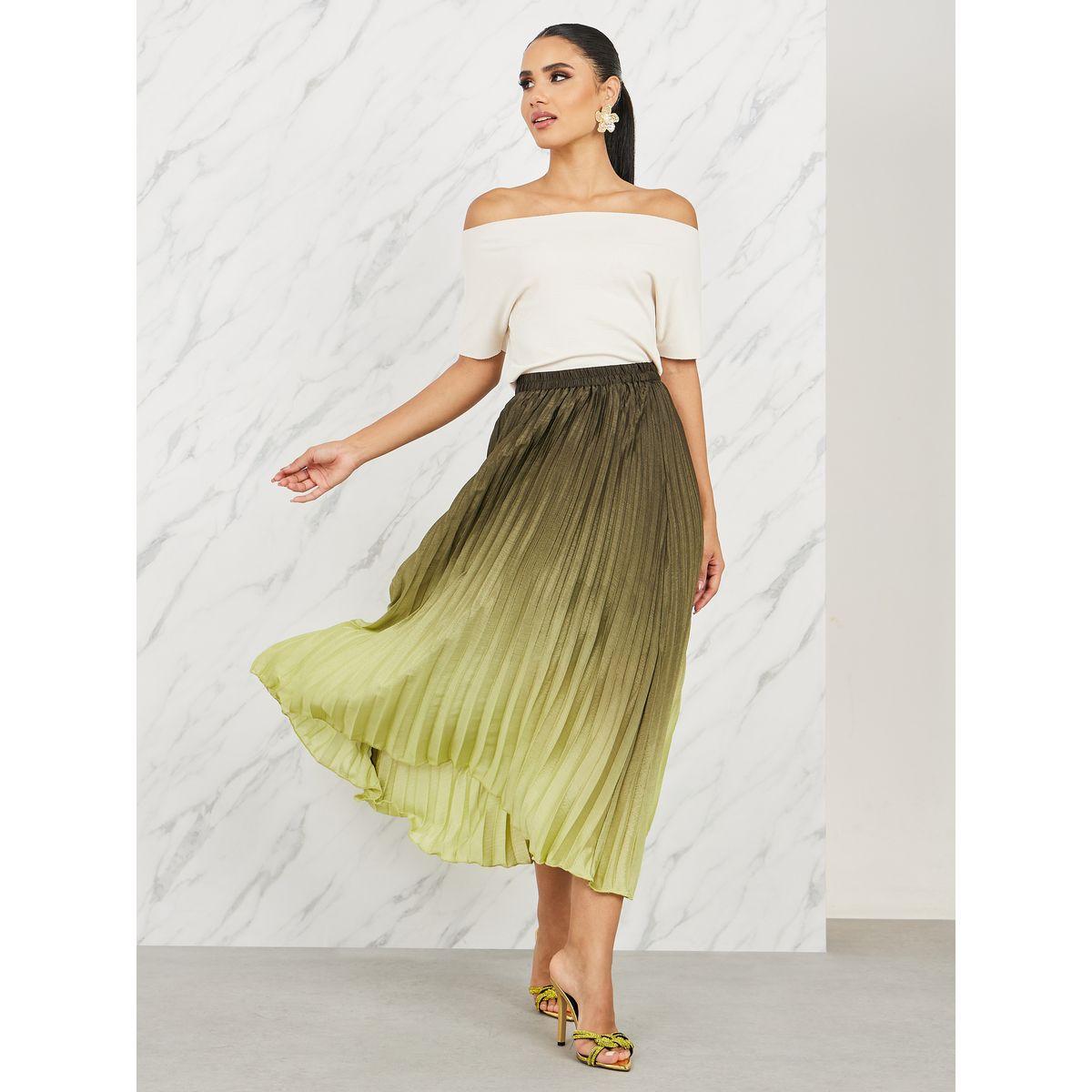 Styli Ombre Pleated A-Line Maxi Skirt-women-clothing-bottoms-skirts-image-2