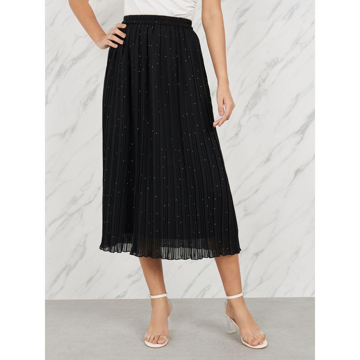 Styli Embellished Pleated Midi Skirt-women-clothing-bottoms-skirts-image-1