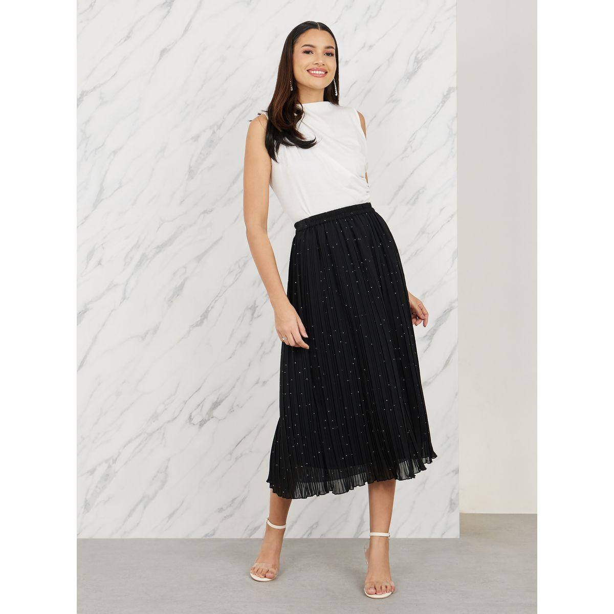 Buy Women s Styli Embellished Pleated Midi Skirt Online Centrepoint KSA