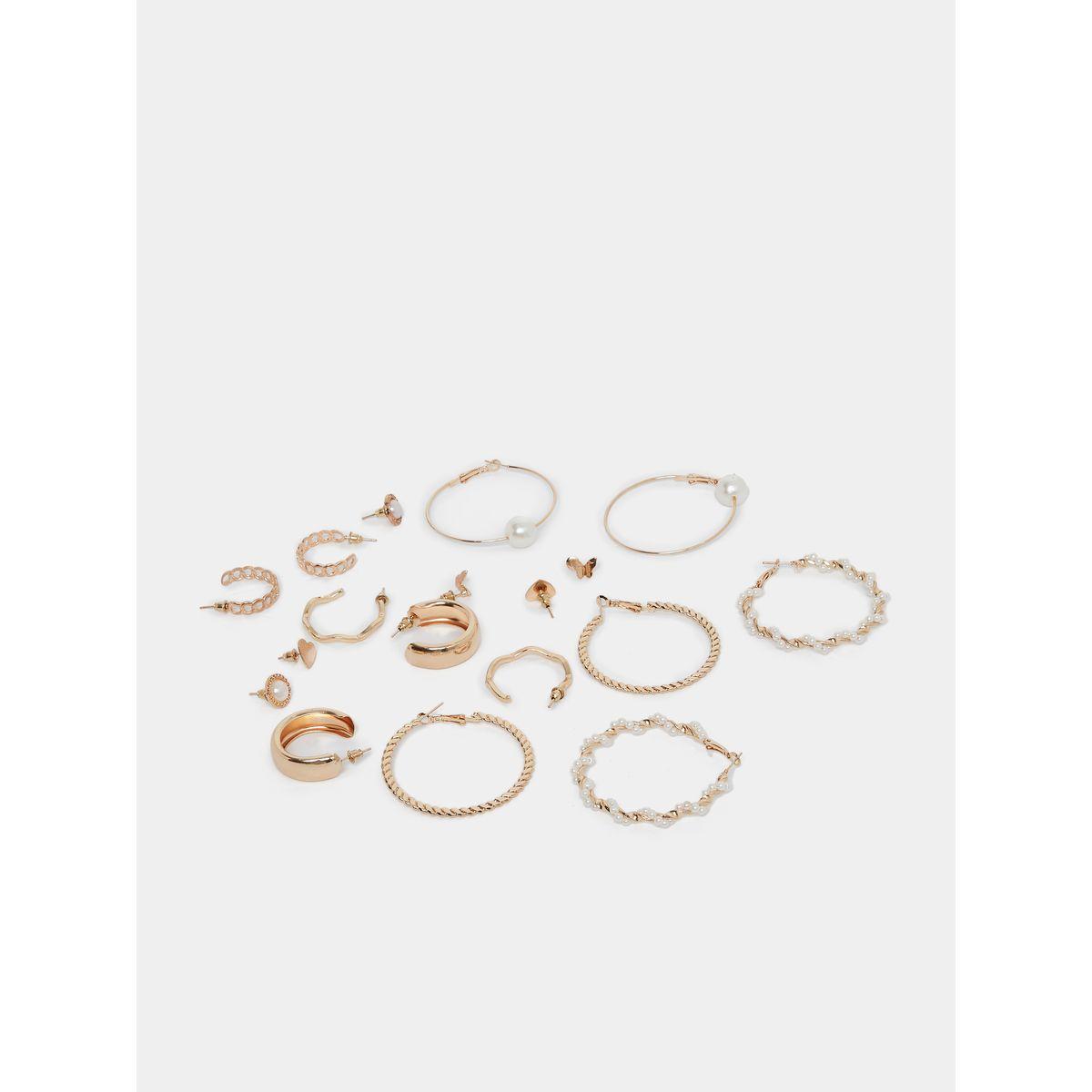 Styli Set of 9 - Faux Pearl Assorted Earrings-women-watchesandjewellery-jewellery-earrings-image-2