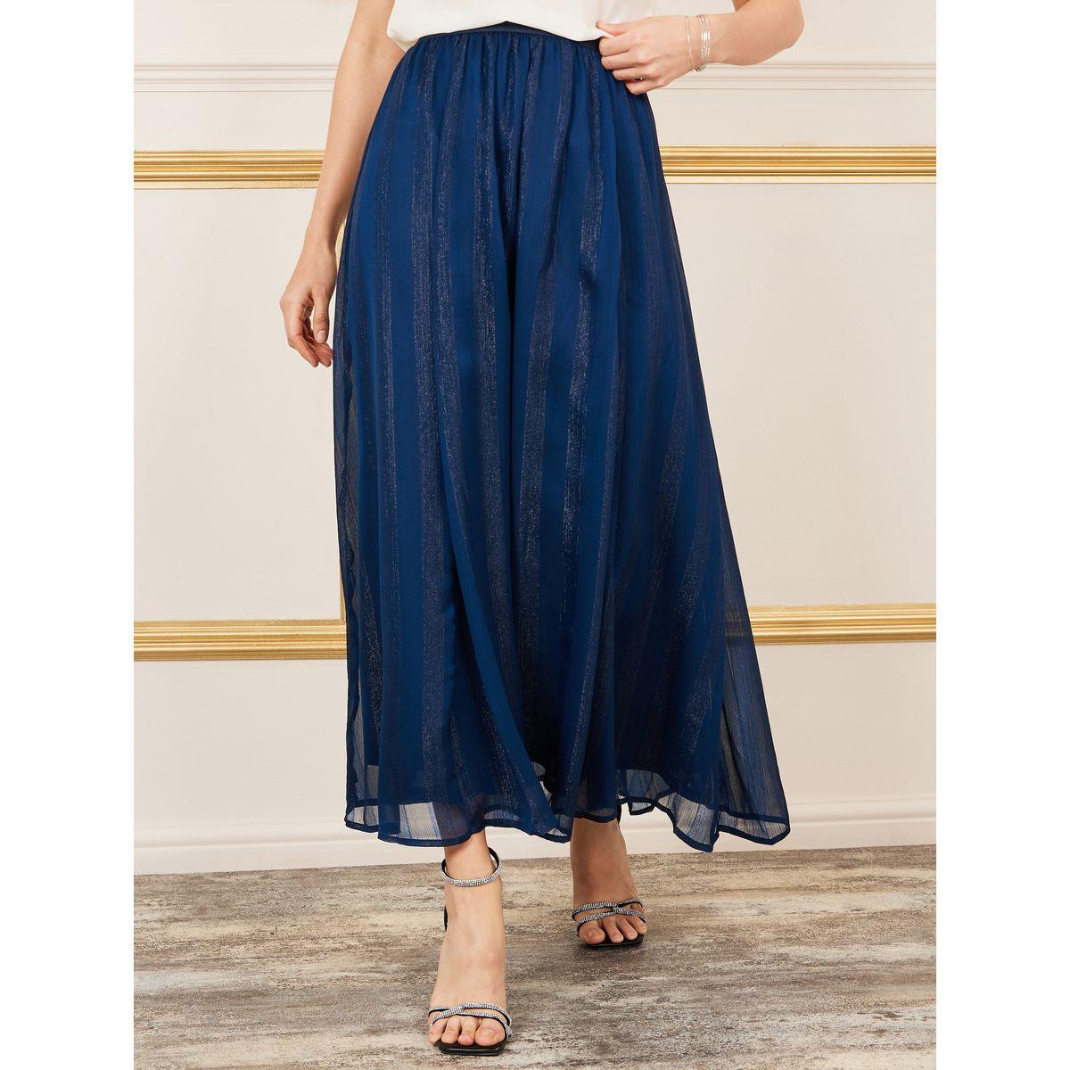 Styli Striped Shimmer A-Line Maxi Skirt-women-clothing-bottoms-skirts-image-1