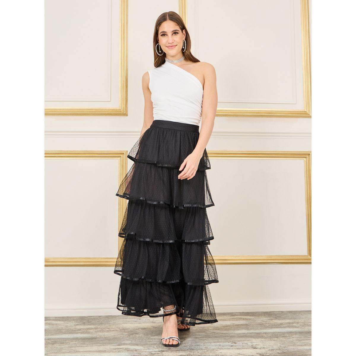 Styli Swiss Dobby Mesh Layer Tiered Maxi Skirt-women-clothing-bottoms-skirts-image-2