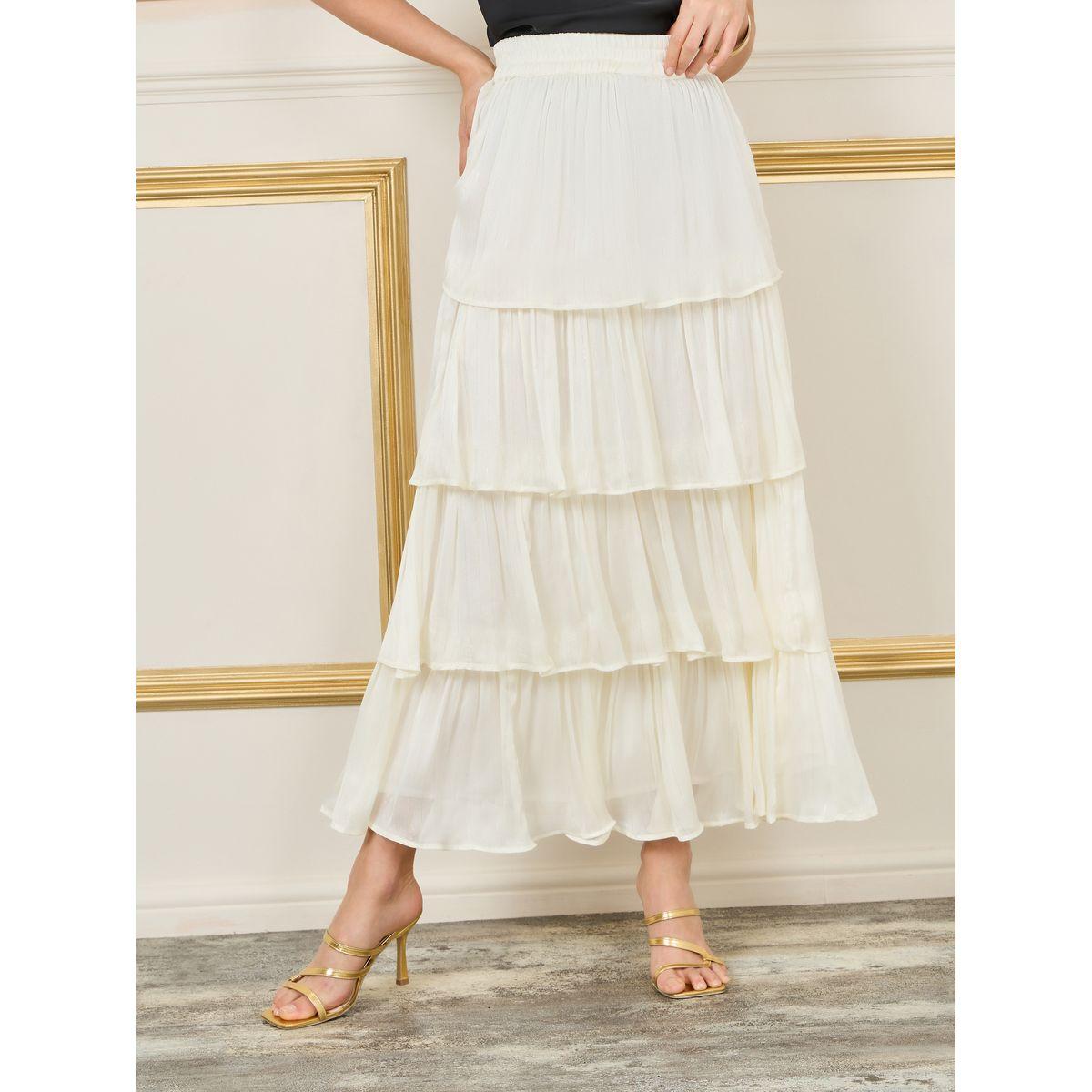 تنورة طويلة بكسرات وتفاصيل كشكش-women-clothing-bottoms-skirts-image-1