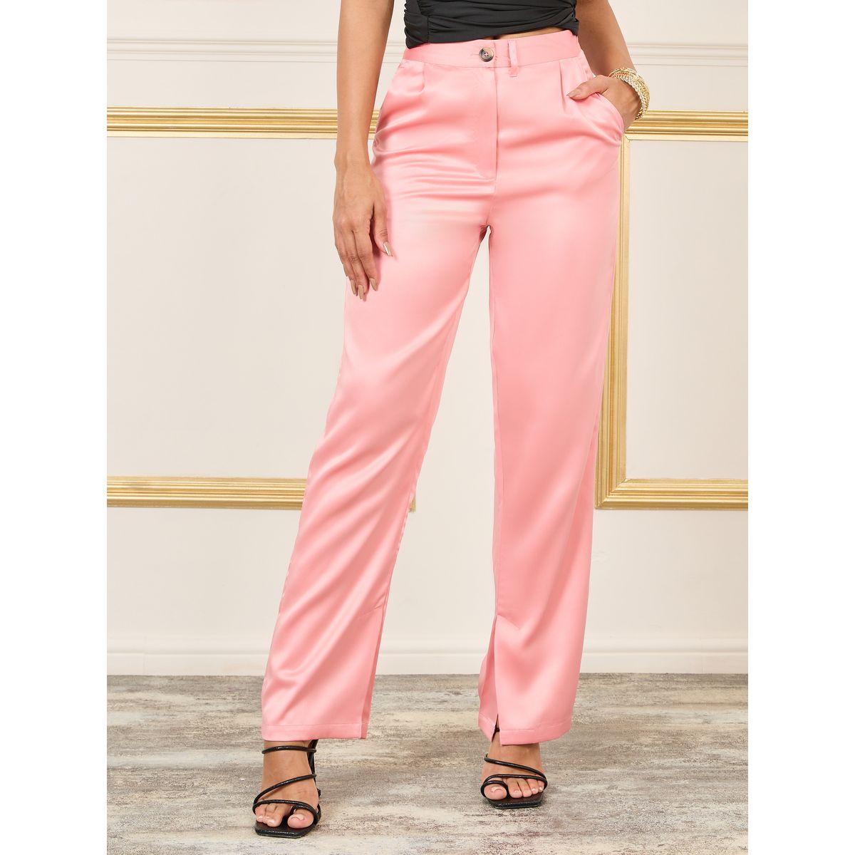 Styli Satin High Rise Straight Fit Pant with Side Slit Hem-women-clothing-bottoms-trousers-image-1