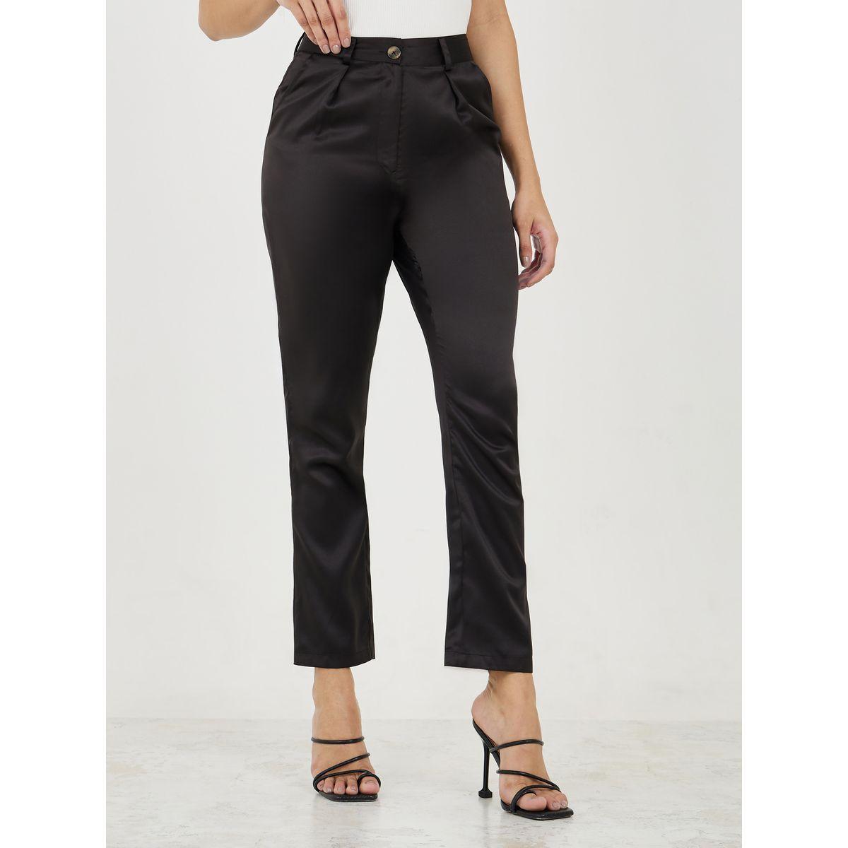 Styli Satin High Rise Ankle Length Tapered Pants-women-clothing-bottoms-trousers-image-1