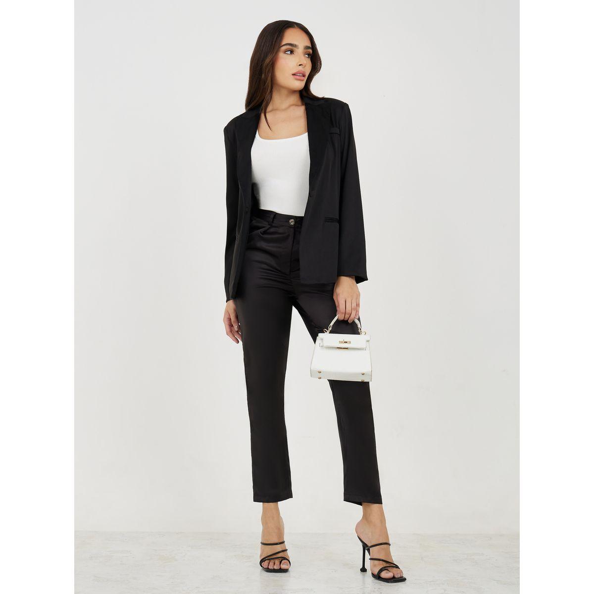 Styli Satin High Rise Ankle Length Tapered Pants-women-clothing-bottoms-trousers-image-2