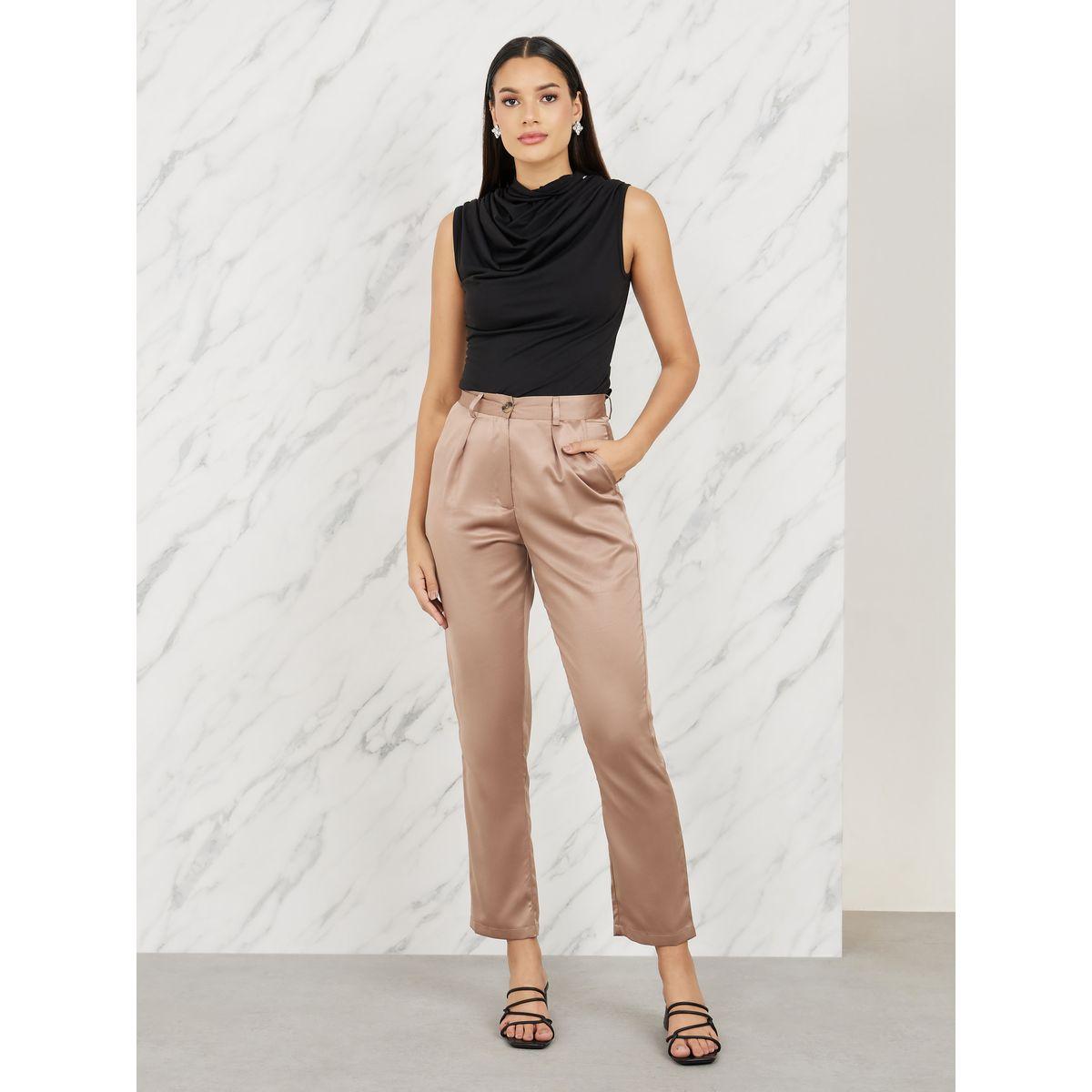 Styli Satin High Rise Ankle Length Tapered Pant-women-clothing-bottoms-trousers-image-2