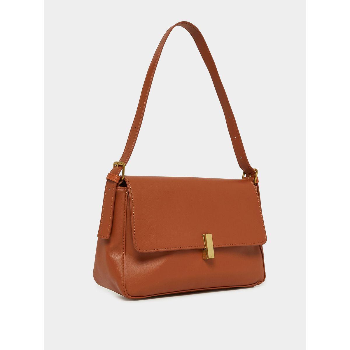 Styli Metal Accent Shoulder Bag with Turn Lock Closure-women-bagsandwallets-handbags-image-1
