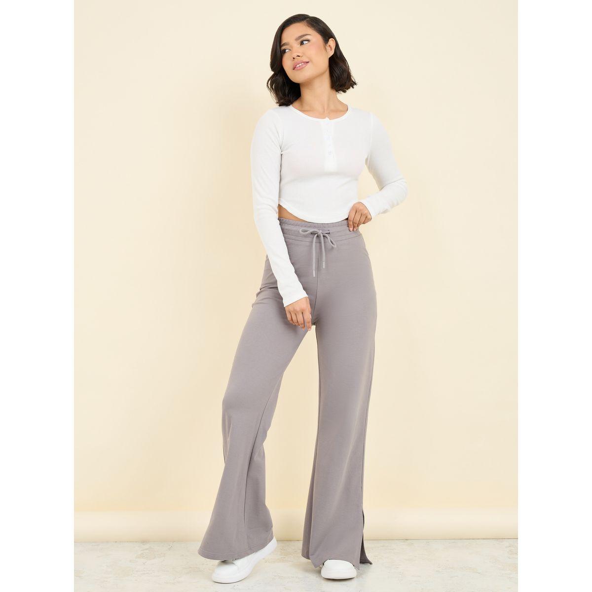 Styli Drawstring Waistband Fit and Flare Jogger with Side Slit-women-clothing-bottoms-joggers-image-2