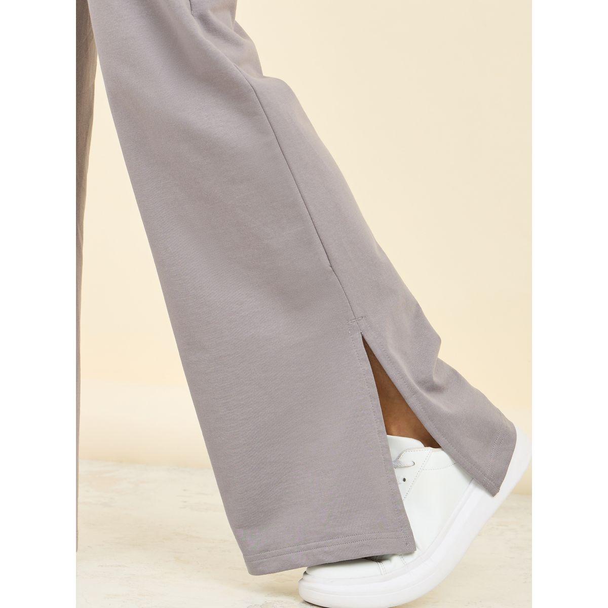 Styli Drawstring Waistband Fit and Flare Jogger with Side Slit-women-clothing-bottoms-joggers-image-3