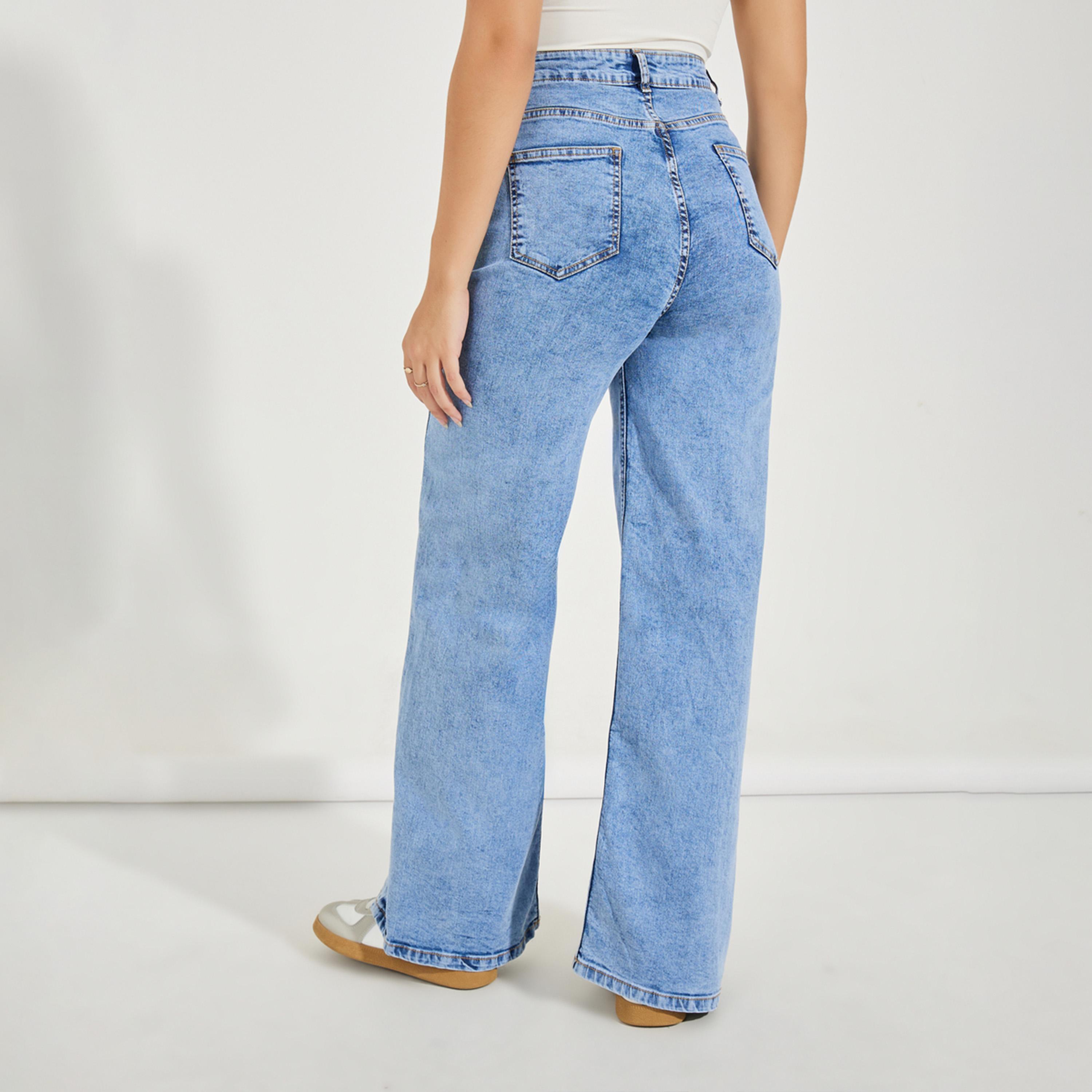 Styli High Rise Light Wash Wide Leg Jeans-women-clothing-bottoms-jeans-image-4