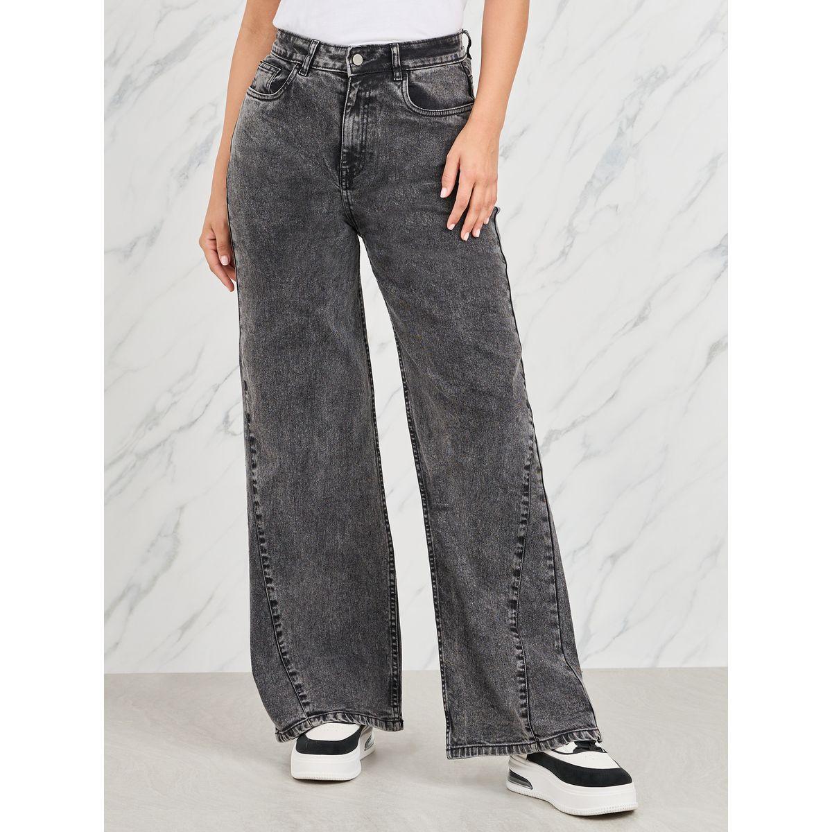 Styli Side Cut and Sew Panel Straight Fit Jeans-women-clothing-bottoms-jeans-image-1