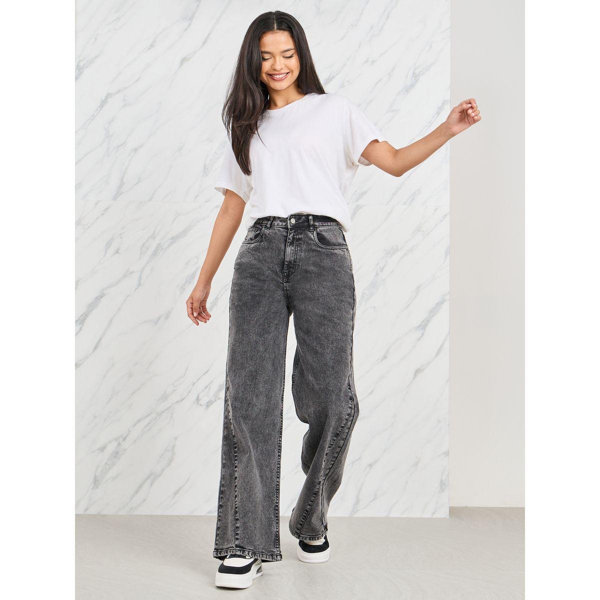Styli Side Cut and Sew Panel Straight Fit Jeans-women-clothing-bottoms-jeans-image-2