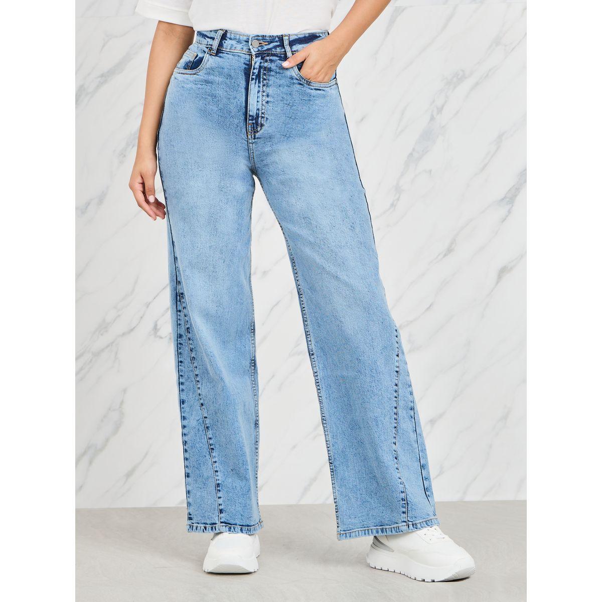 Styli Side Cut and Sew Panel Straight Fit Jeans-women-clothing-bottoms-jeans-image-1