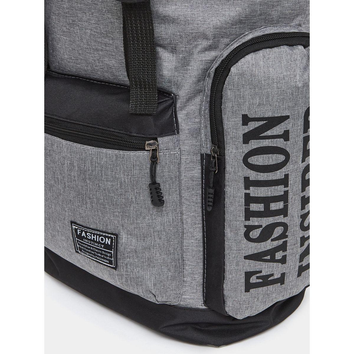 Styli Contrast Print Backpack with Buckle Closure-men-bags-image-2