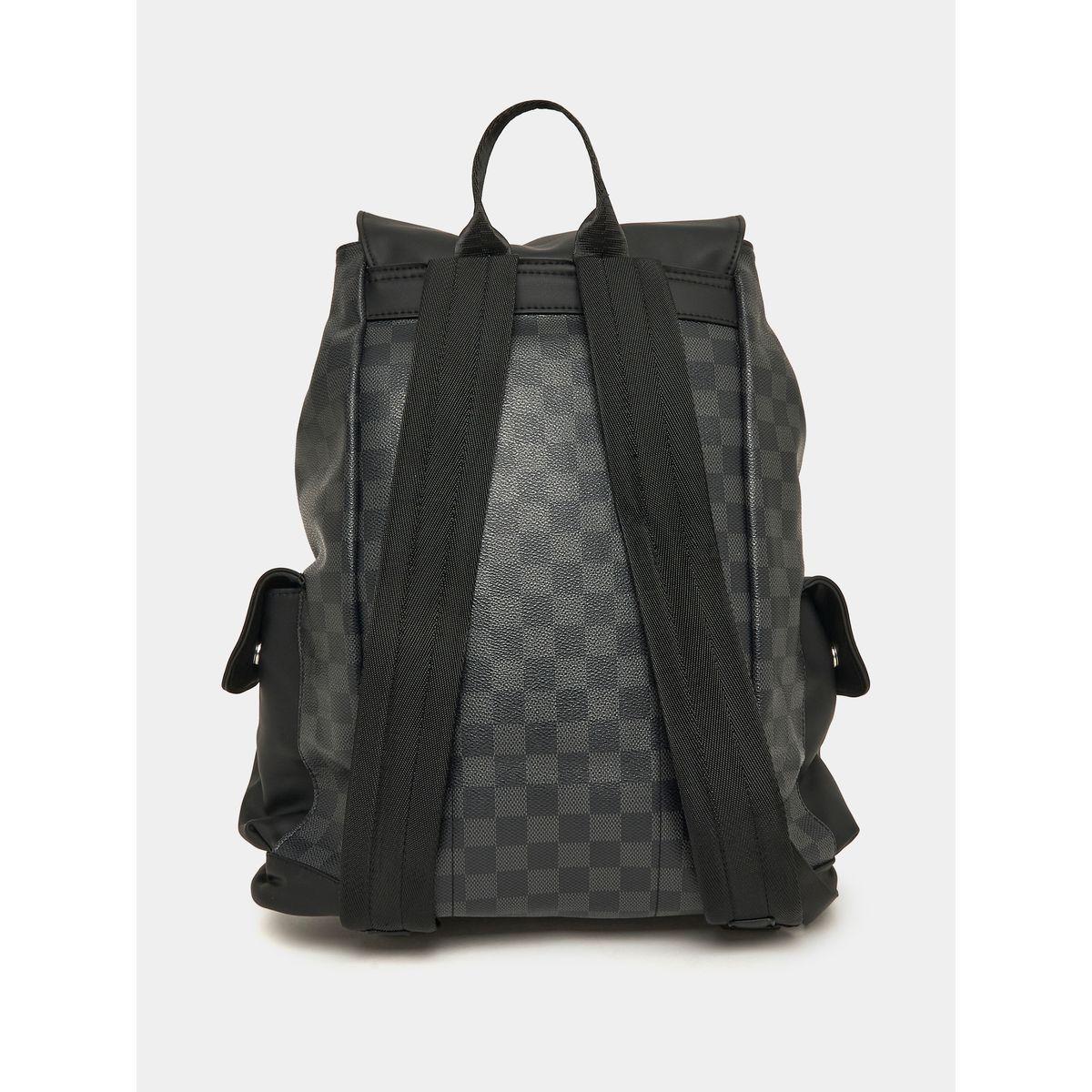 Styli Checked Adjustable Strap Backpack-men-bags-image-3