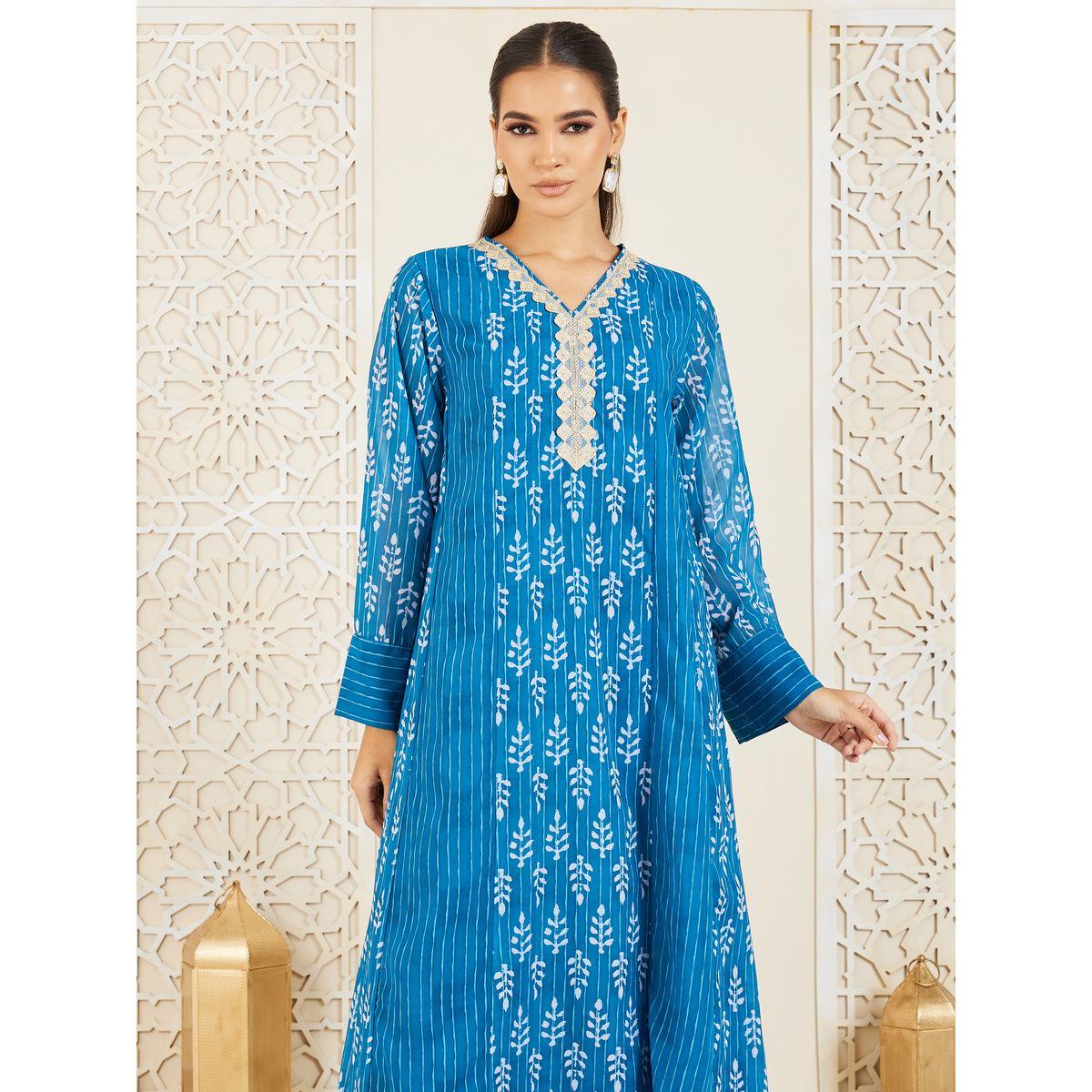Styli Embroidered Printed Panel Jalabiya-women-arabicclothing-jalabiyas-image-2