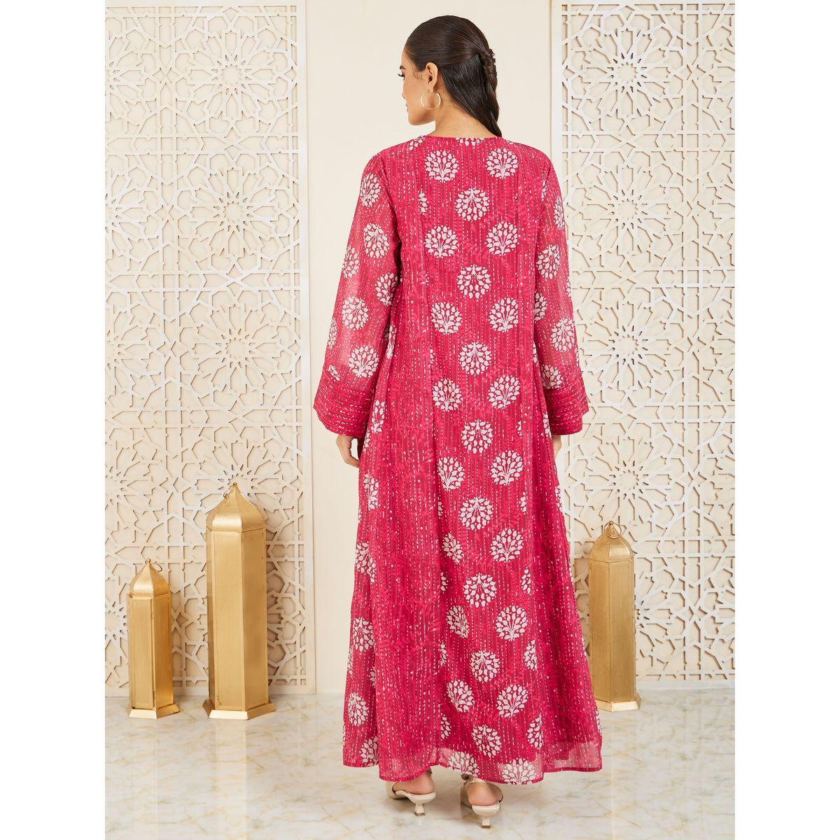 Styli Embroidered Lace Trim AOP Jalabiya-women-arabicclothing-jalabiyas-image-4