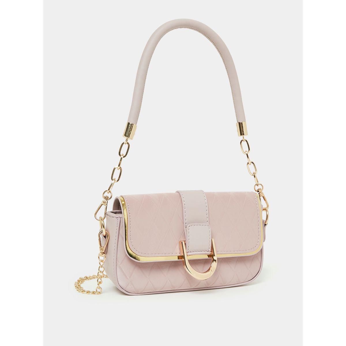 Styli Metal Accent Textured Shoulder Bag-women-bagsandwallets-handbags-image-1