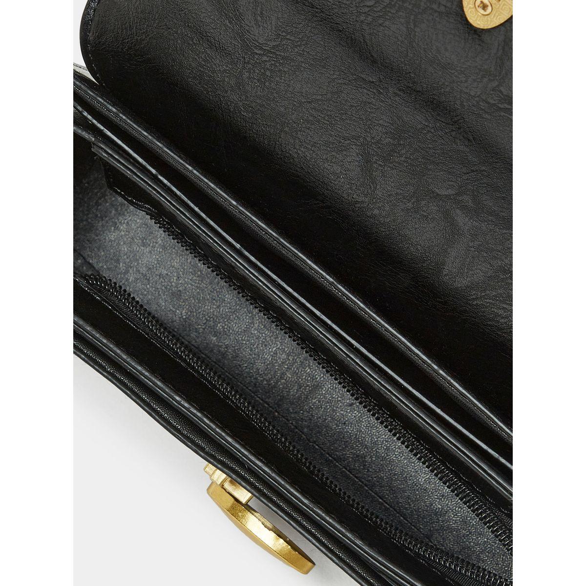 Styli Textured Stitch Detail Flap Handbag with Detachable Strap-women-bagsandwallets-handbags-image-4