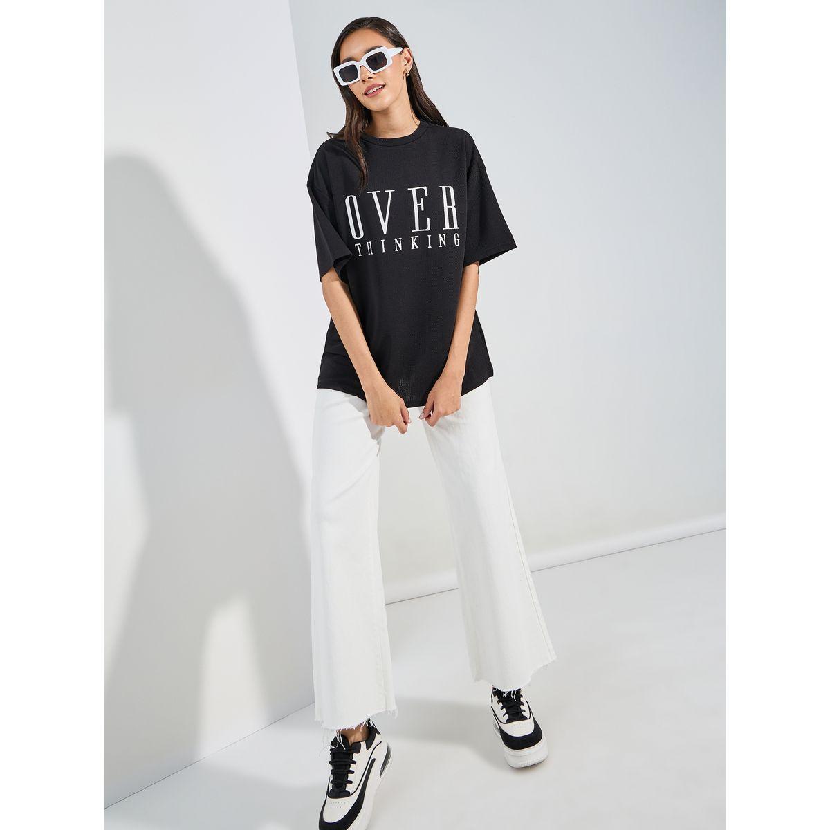 Styli Oversized Over Slogan Print Round Neck Short Sleeve T-shirt-women-clothing-tshirts-image-2