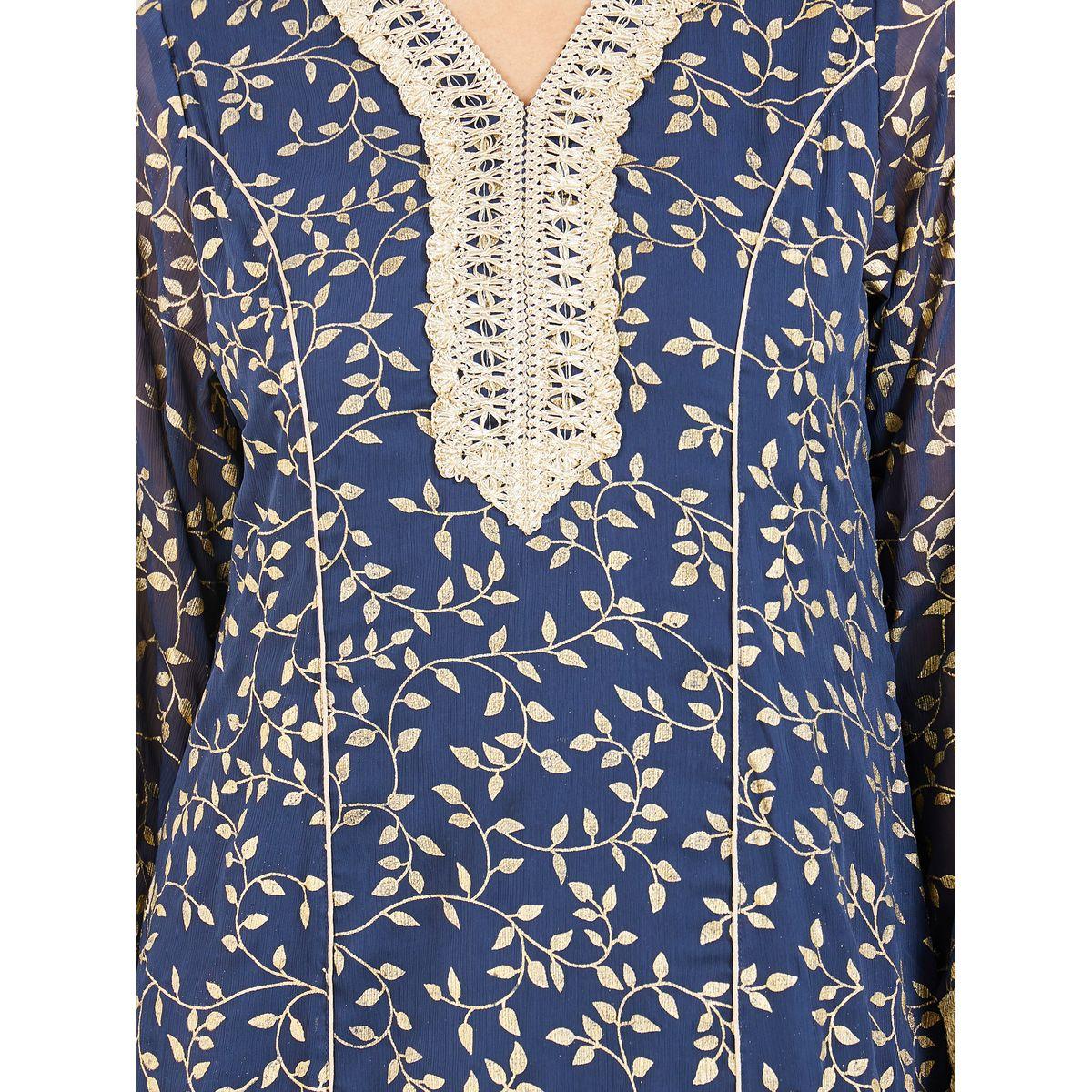 Styli Embroidered Lace Trim Leaf AOP Jalabiya-women-arabicclothing-jalabiyas-image-3