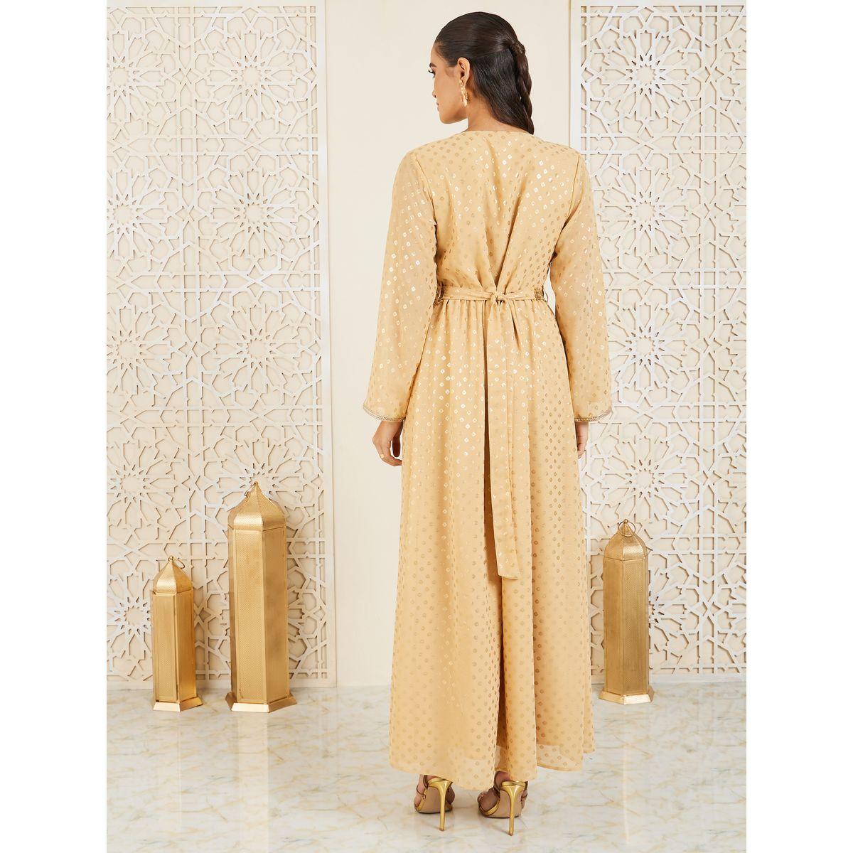 جلابية بطبعة فويل وتفاصيل دانتيل مع أربطة-women-arabicclothing-jalabiyas-image-4