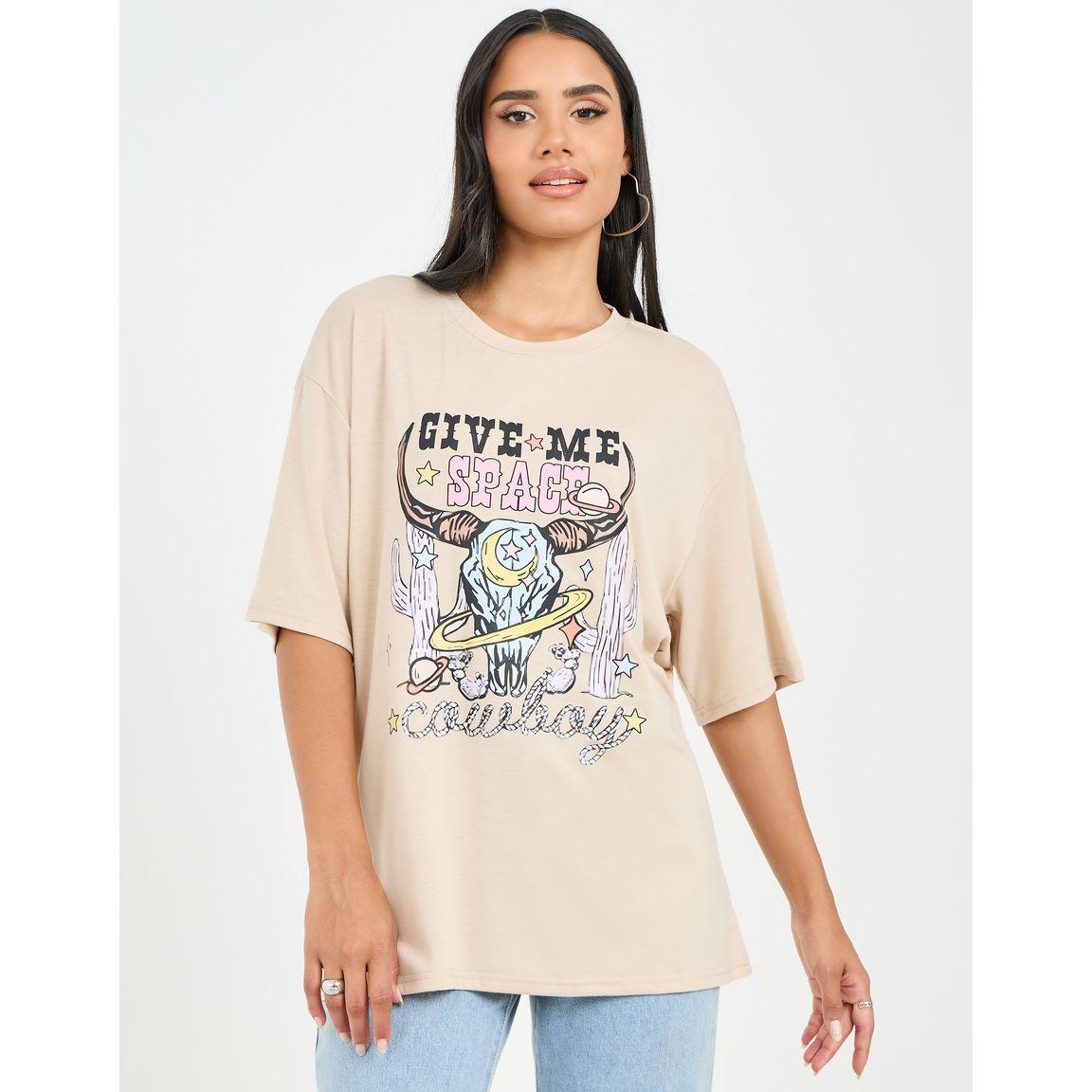 Styli Oversized Graphic Print Drop Shoulder Longline T-Shirt-women-clothing-tshirts-image-1