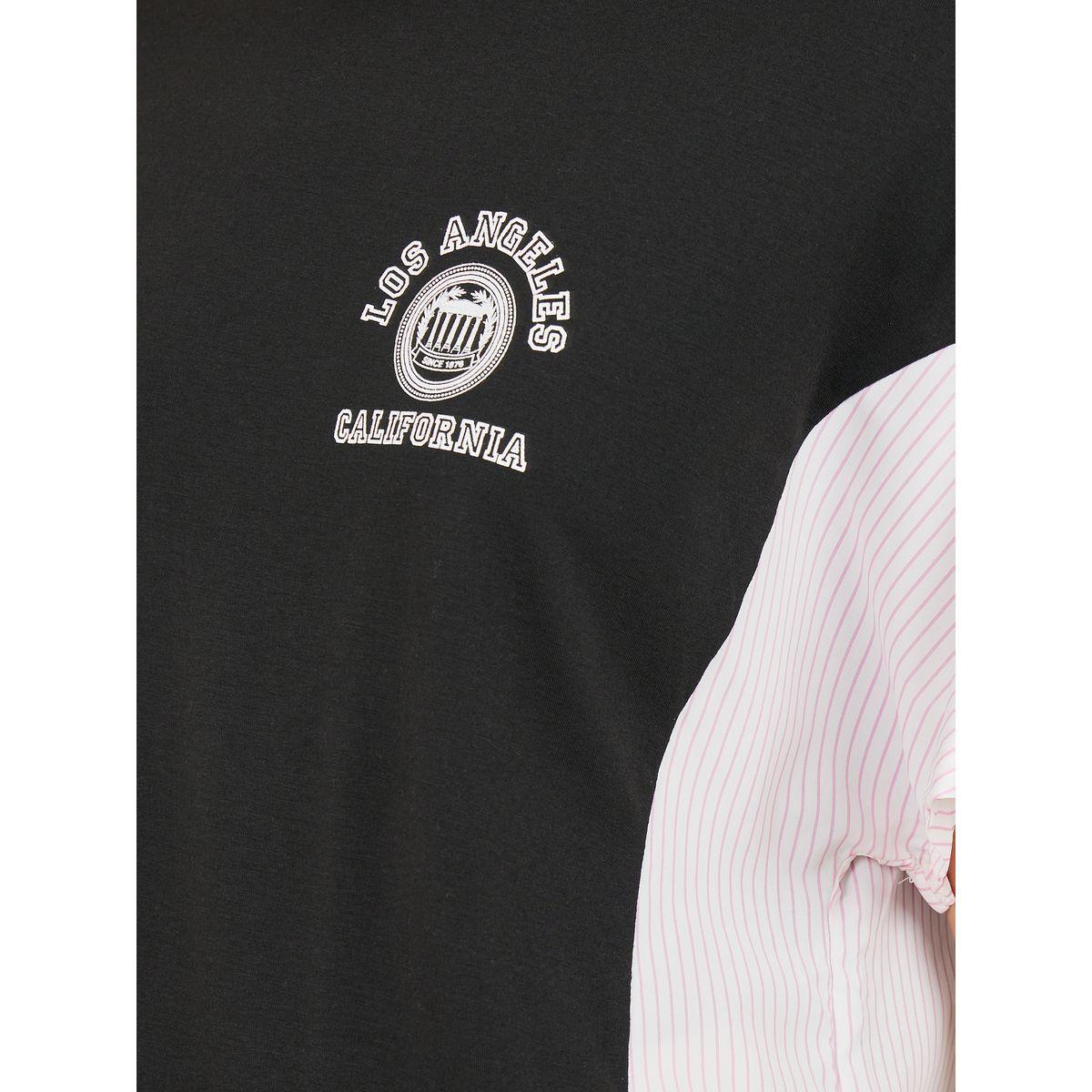 Styli Oversized Side Striped Slogan Print Drop Shoulder T-shirt-women-clothing-tshirts-image-3
