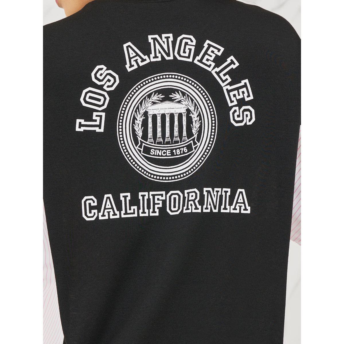 Styli Oversized Side Striped Slogan Print Drop Shoulder T-shirt-women-clothing-tshirts-image-5