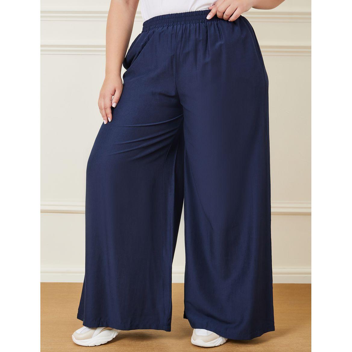 بنطال سادة بأرجل واسعة وجيوب-women-clothing-bottoms-trousers-image-1