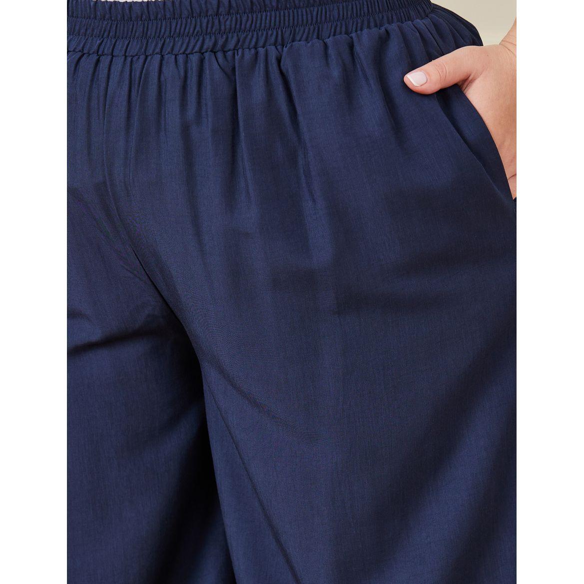 Styli Plus Solid Wide Leg Pants with Pockets-women-clothing-bottoms-trousers-image-3