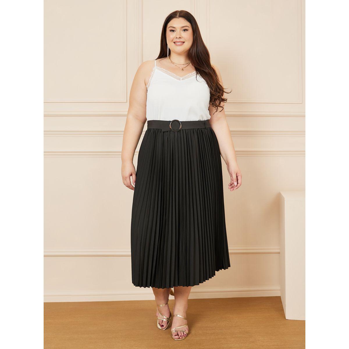 Styli Plus Pleated Belted Midi Skirt-women-clothing-bottoms-skirts-image-2