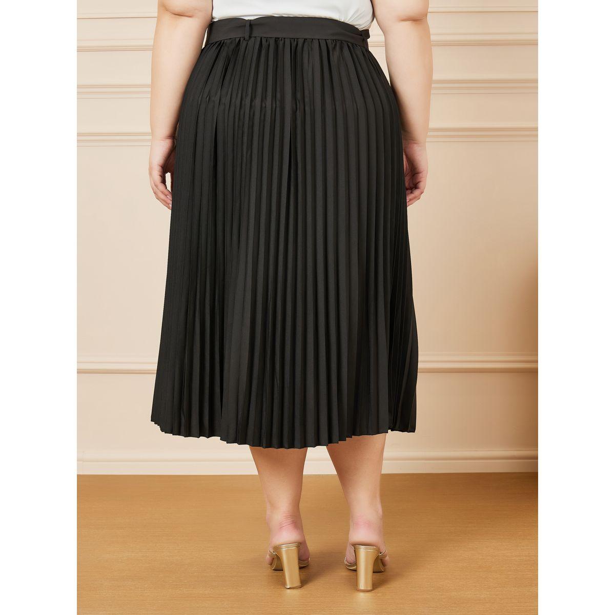 Styli Plus Pleated Belted Midi Skirt-women-clothing-bottoms-skirts-image-4