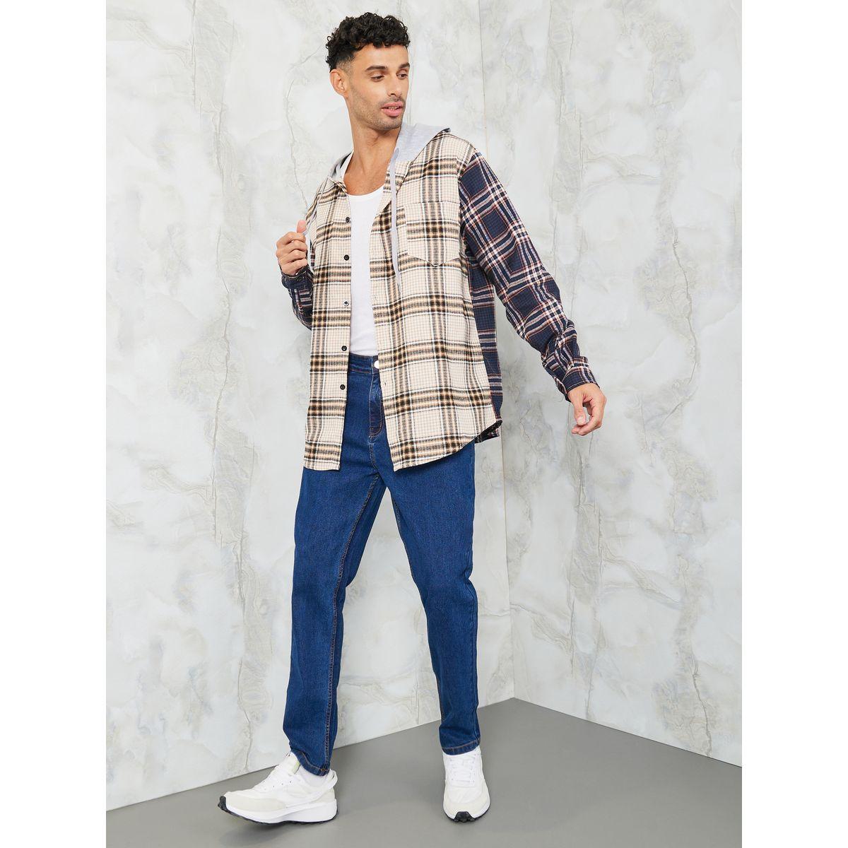 Styli Multi Checked Oversized Hooded Shirt-men-clothing-shirts-image-2