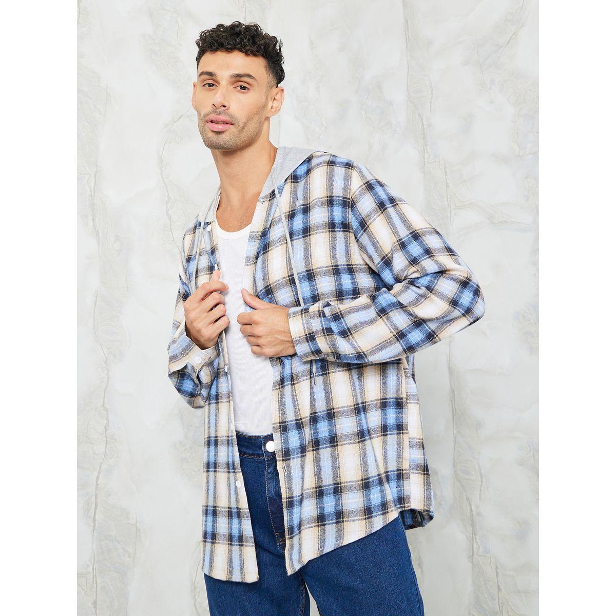 Styli Checked Oversized Hooded Shirt-men-clothing-shirts-image-3